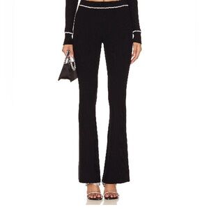 Lovers + Friends Black Flare Pants with Chain Detail